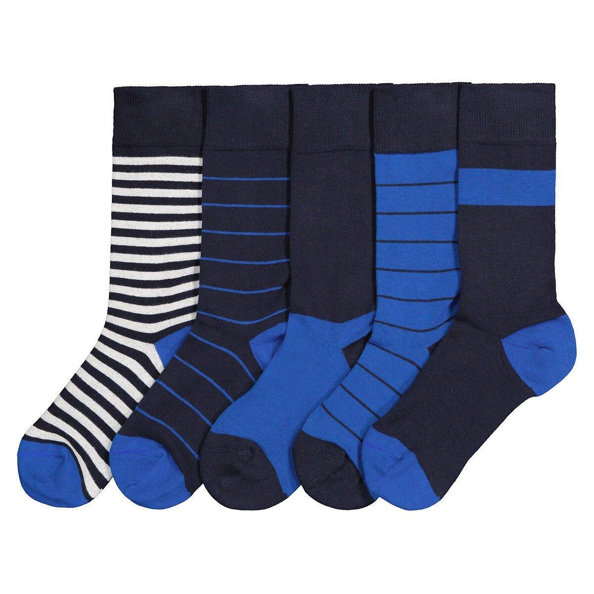 5 Paar Socken Herren Blau 39-42 von La Redoute Collections