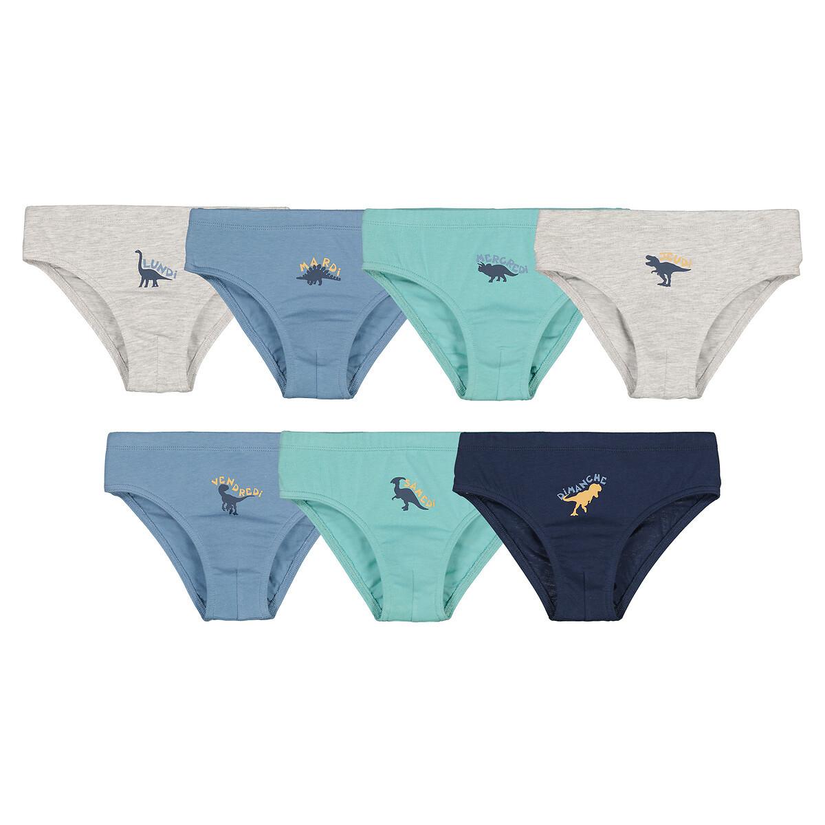 7er-pack Slips Dinosaurier Jungen Blau 102-108 von La Redoute Collections