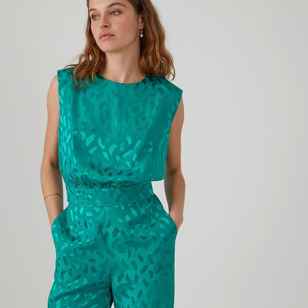 Ärmellose Cropped-bluse Mit Rundem Ausschnitt Damen Grün 32 von La Redoute Collections