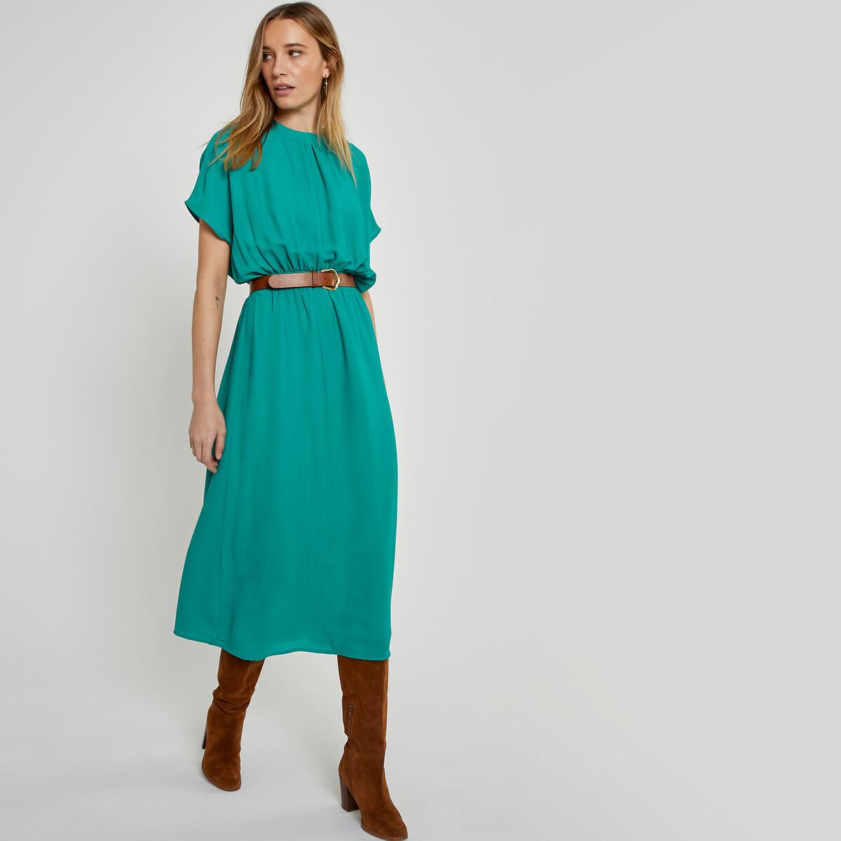 Ausgestelltes Maxikleid Mit Gesmokter Taille Damen Grün 32 von La Redoute Collections