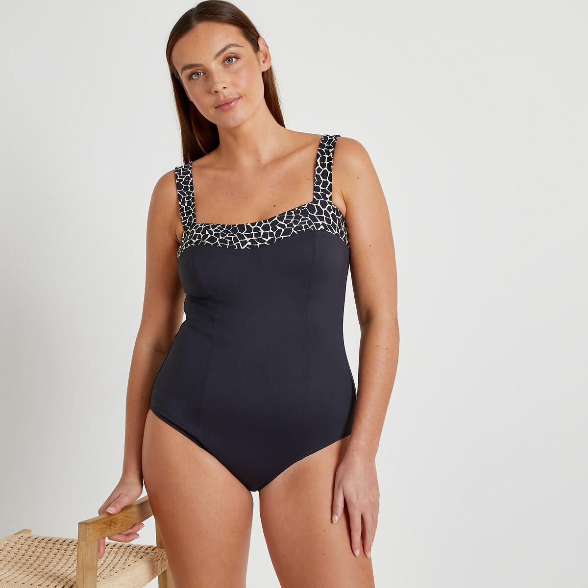 Badeanzug Mit Bauch-weg-effekt Damen Weiss 48 von La Redoute Collections