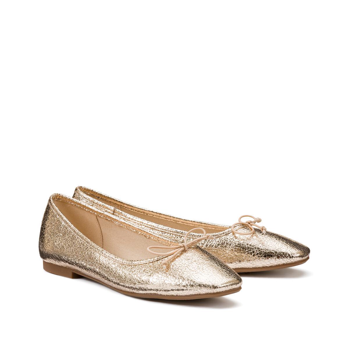 Ballerinas In Metallic-optik Damen Gold 39 von La Redoute Collections