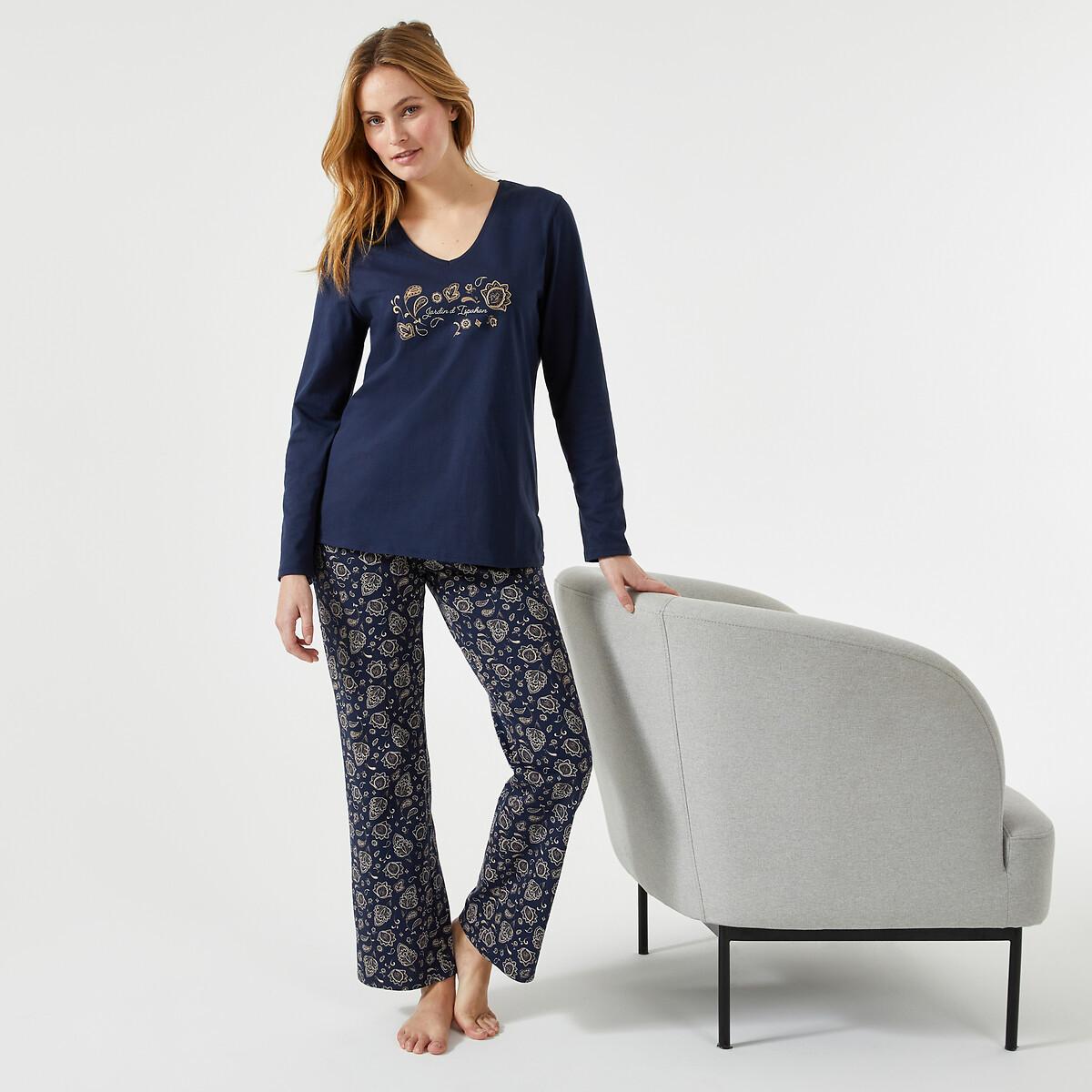 Bedruckter Jersey-pyjama Damen Blau 38 von La Redoute Collections