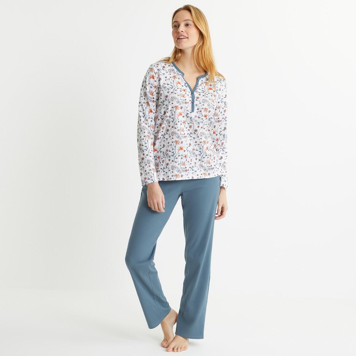 Bedruckter Pyjama Mit Langen Ärmeln Damen Multicolor 42 von La Redoute Collections