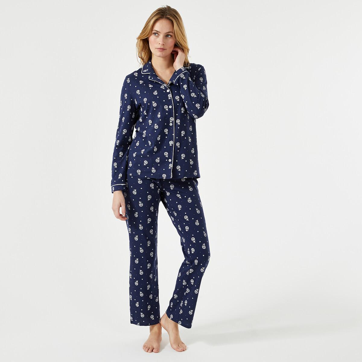 Bedruckter Pyjama Mit Langen Ärmeln Damen Weiss Bedruckt 54 von La Redoute Collections