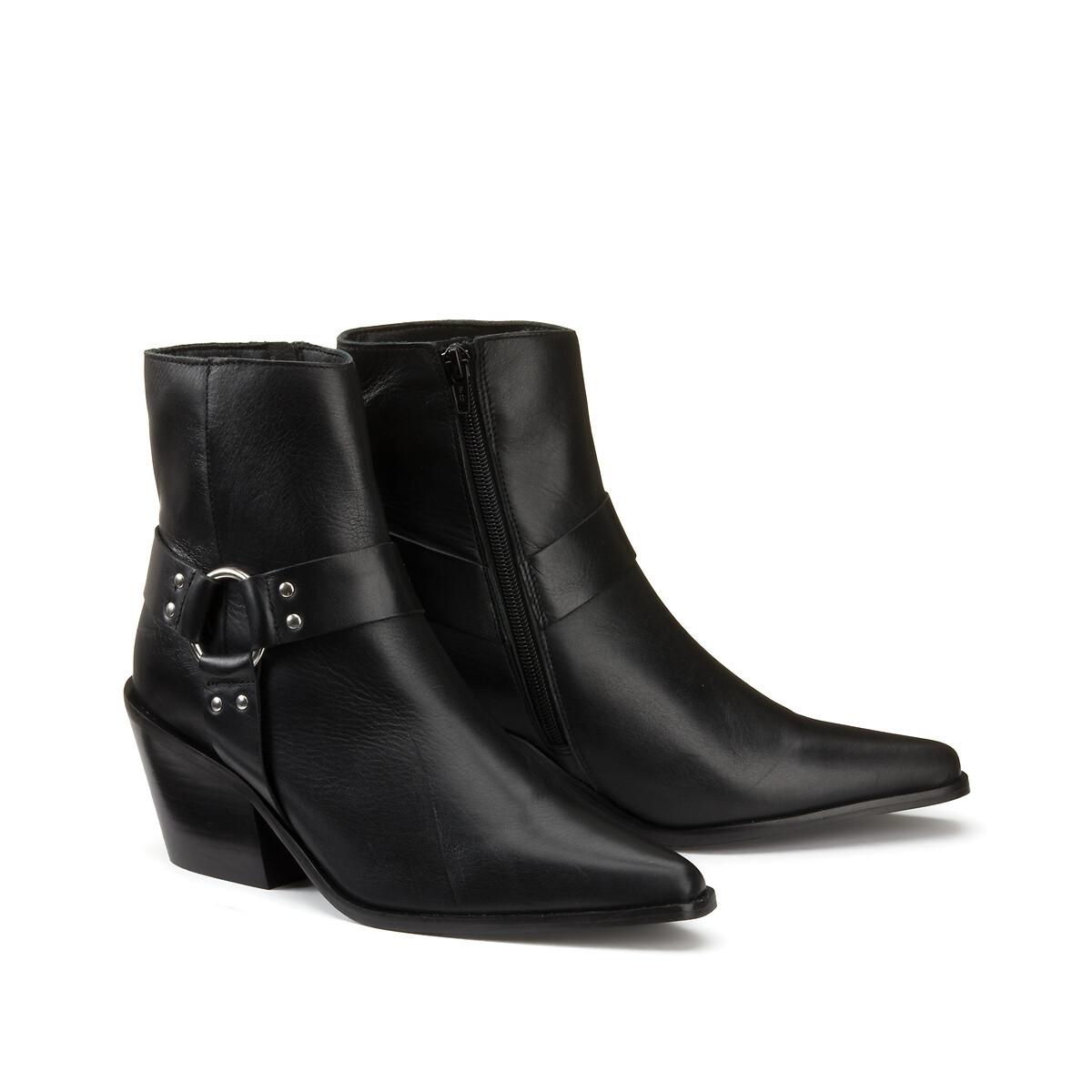 Biker-boots Im Western-look Damen Schwarz 36 von La Redoute Collections