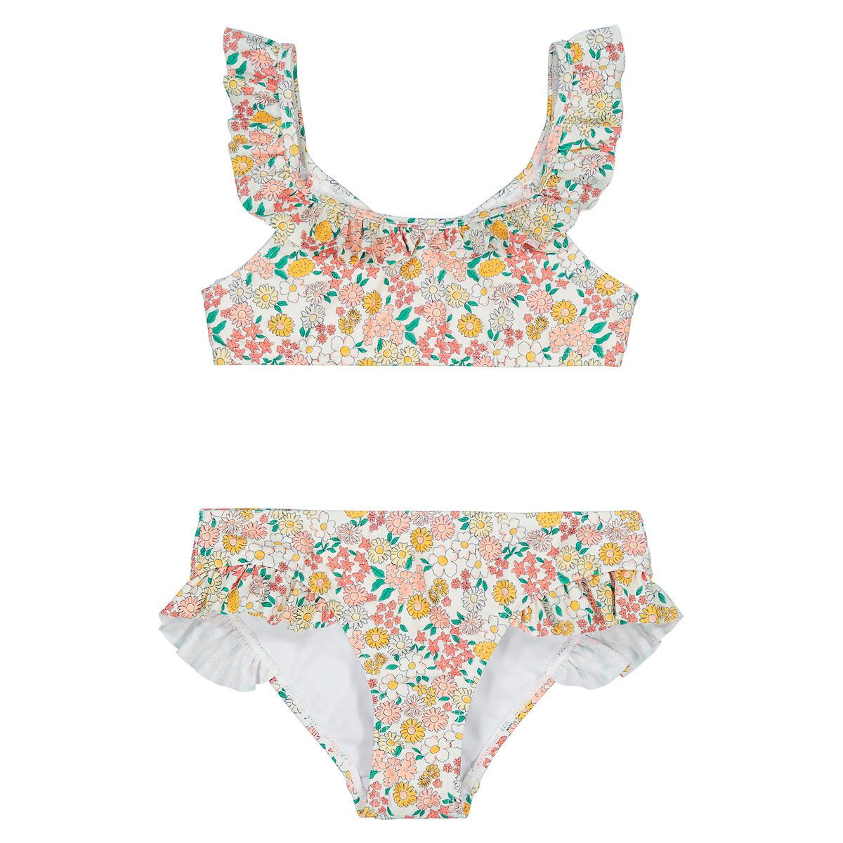 Bikini Mit Blumenmuster Mädchen Beige 102 von La Redoute Collections