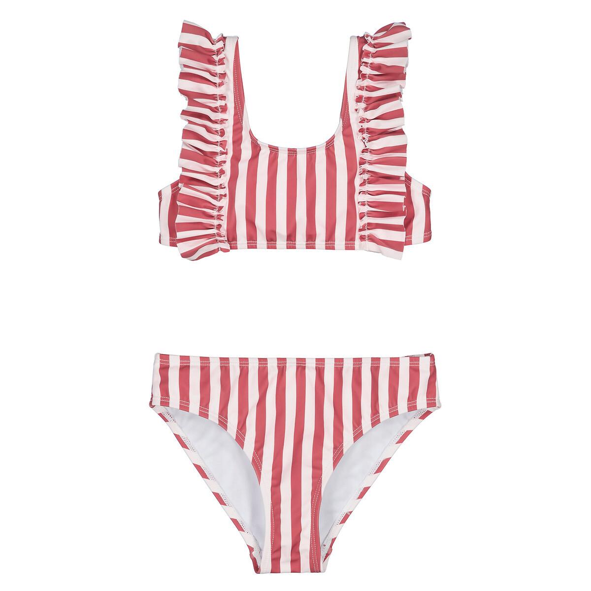 Bikini Mit Streifenmuster Mädchen Rosa 114 von La Redoute Collections