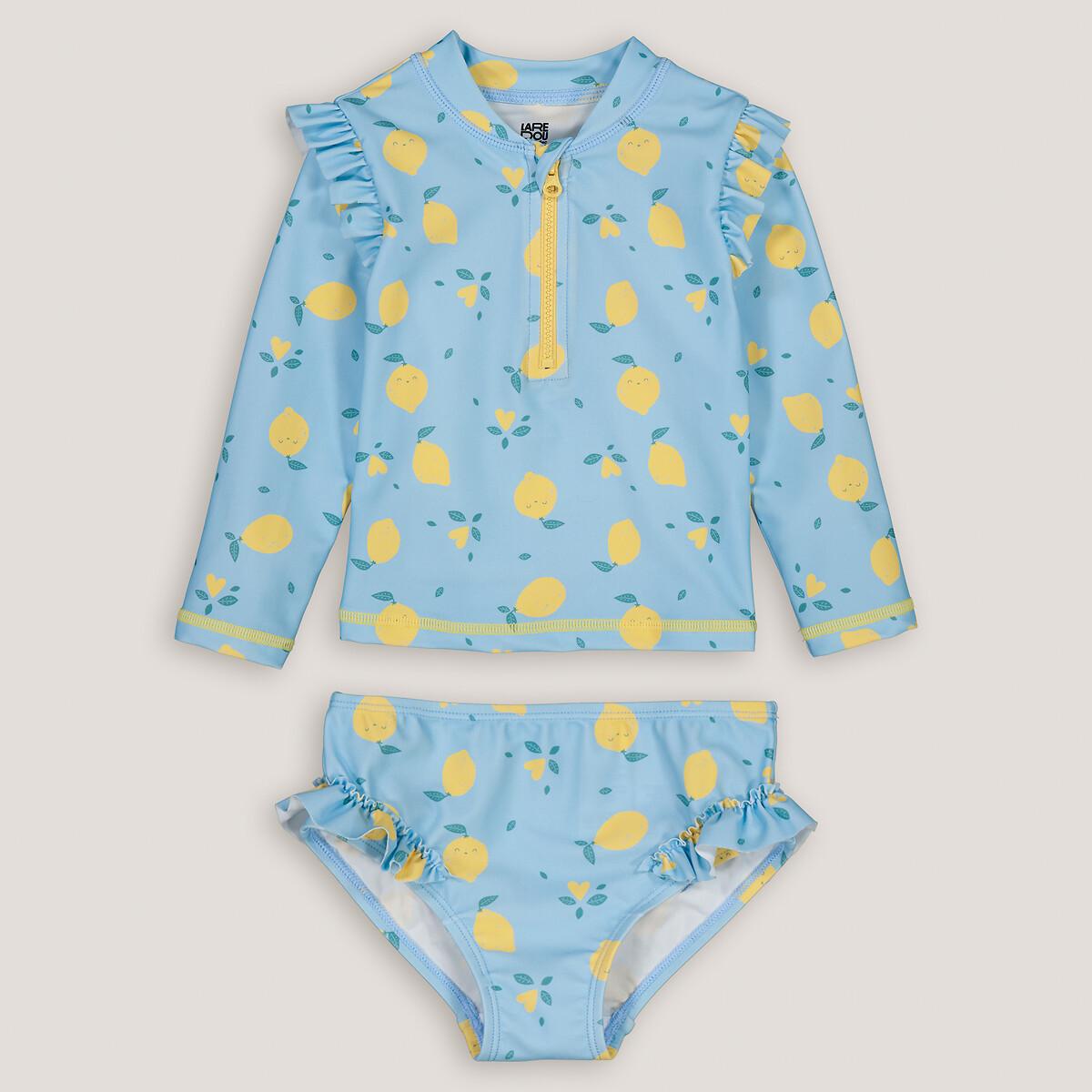 Bikini Mit Zitronenmotiven Unisex Blau 18M von La Redoute Collections