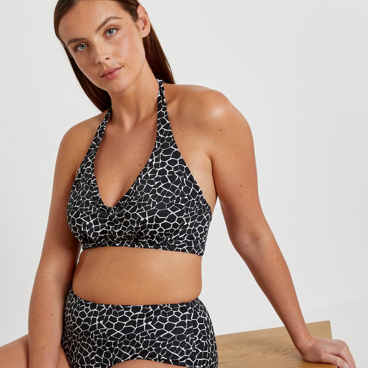 Bikini-oberteil Mit Animal-print Unisex Weiss Bedruckt C/95 von La Redoute Collections