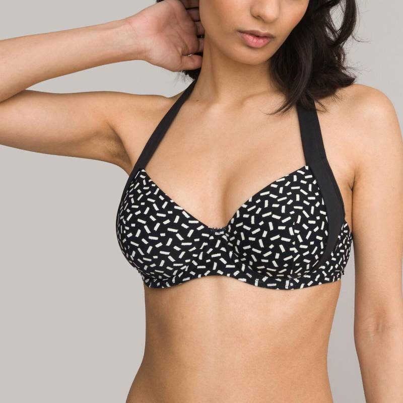 Bikini-oberteil In Foulard-form Mit Grafischem Print Unisex Grau B/70 von La Redoute Collections