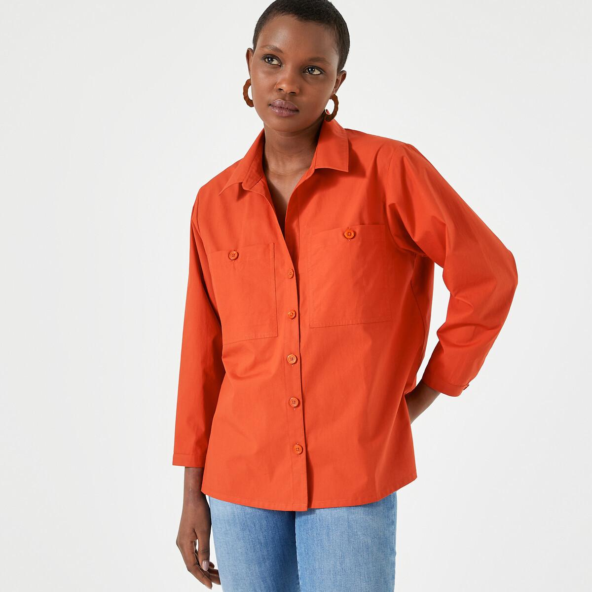 Bluse Aus Reiner Baumwolle Damen Braun 48 von La Redoute Collections