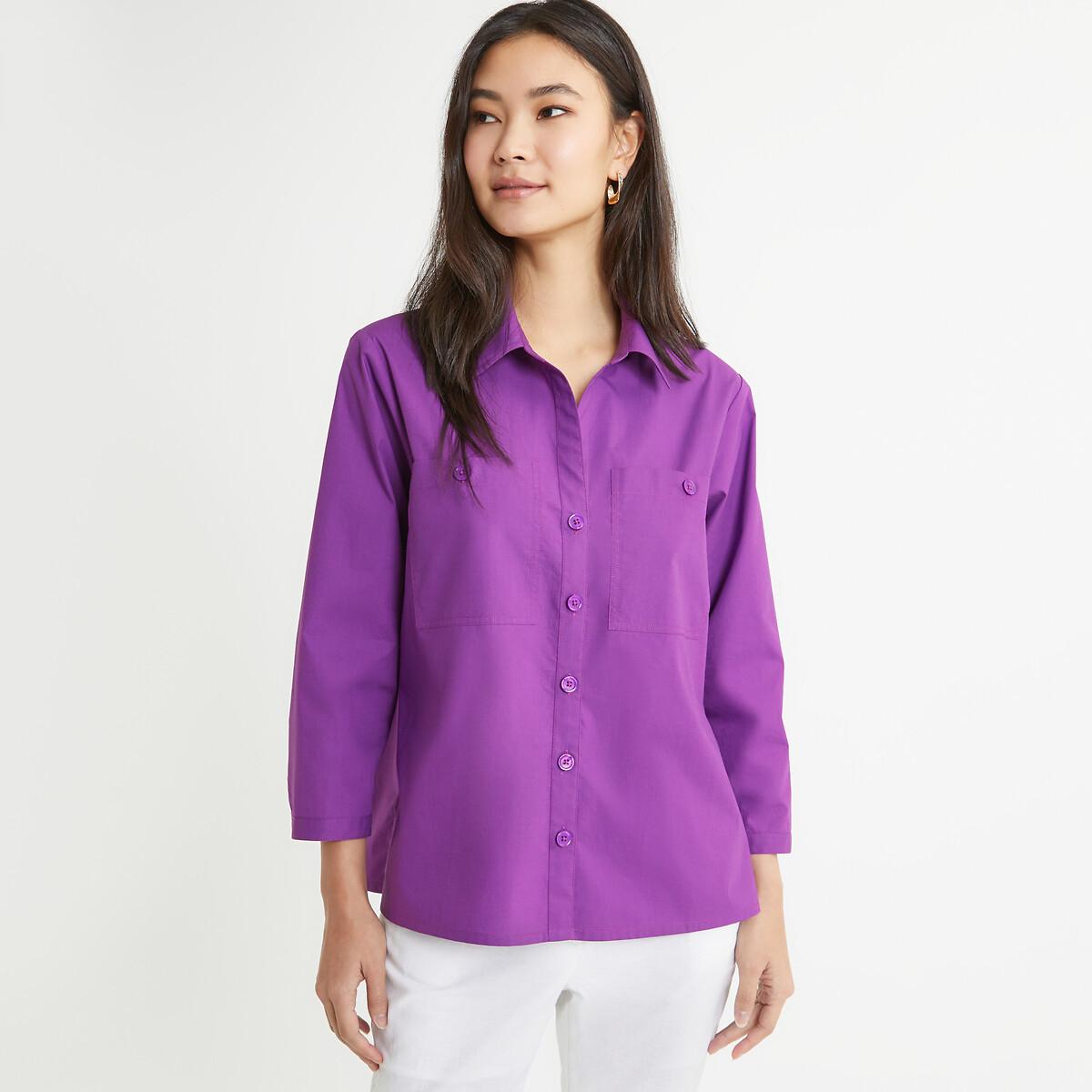 Bluse Aus Reiner Baumwolle Damen Violett 38 von La Redoute Collections