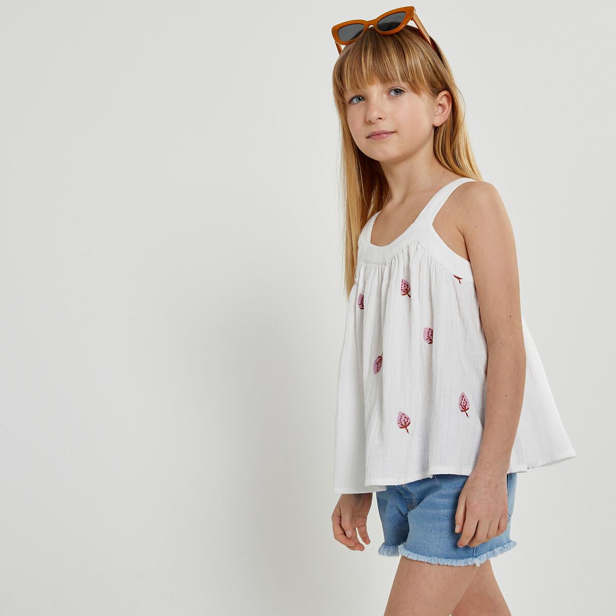 Bluse Mit Trägern Mädchen Weiss 102 von La Redoute Collections