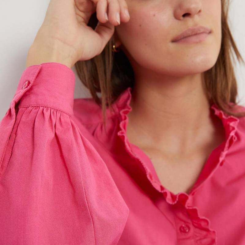 Bluse Mit Viktorianischem Kragen Damen Rosa 38 von La Redoute Collections