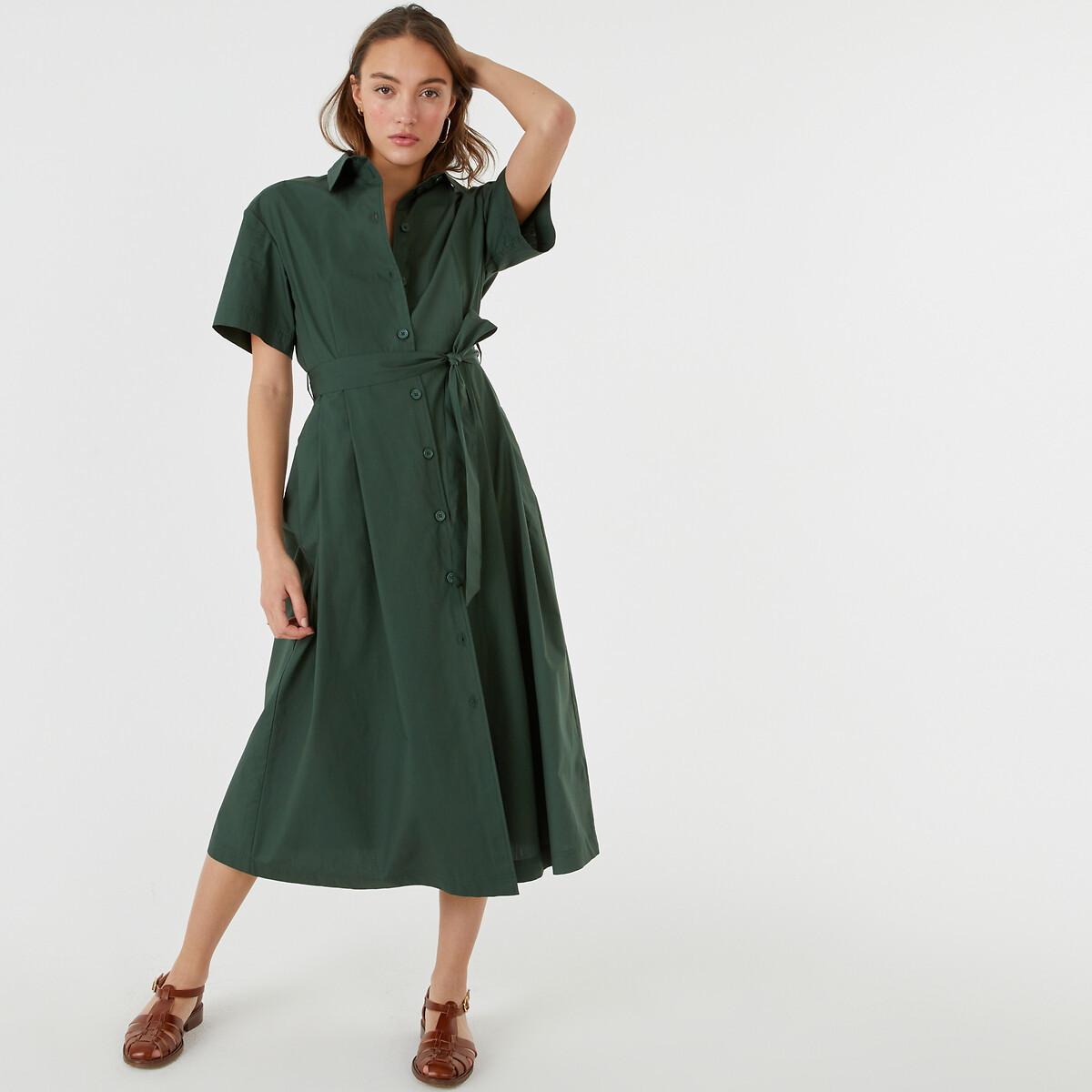 Blusenkleid Mit Bindegürtel Damen Grün 40 von La Redoute Collections