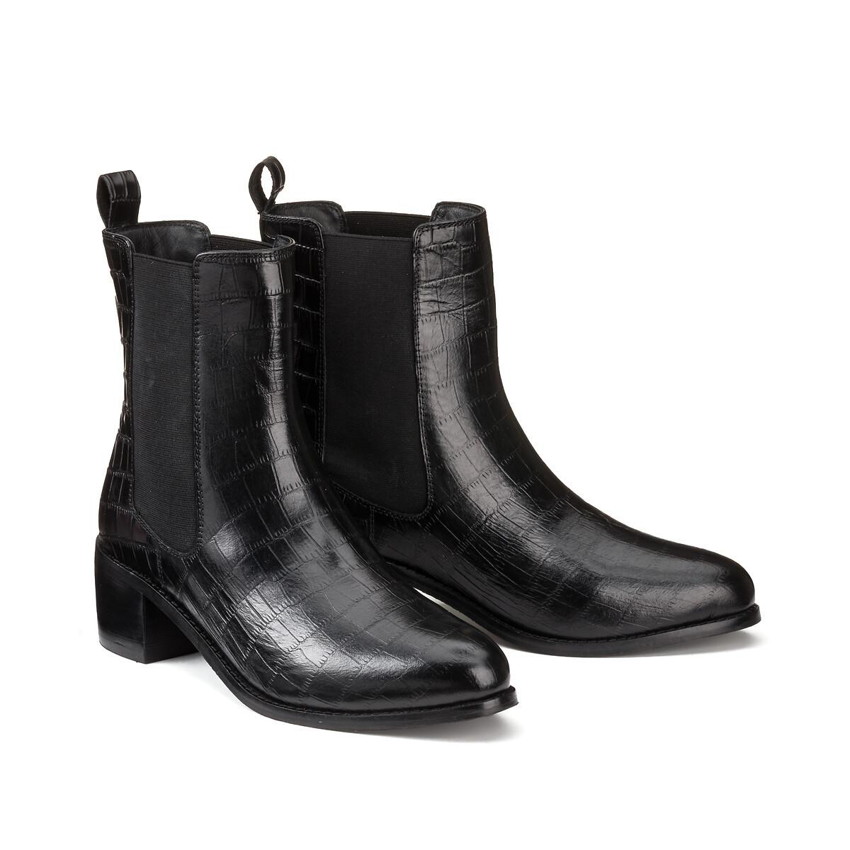 Boots Flachem Absatz Damen Schwarz 44 von La Redoute Collections