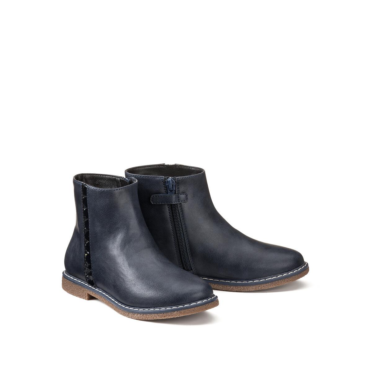 Boots Mit Reissverschluss Damen Blau 35 von La Redoute Collections