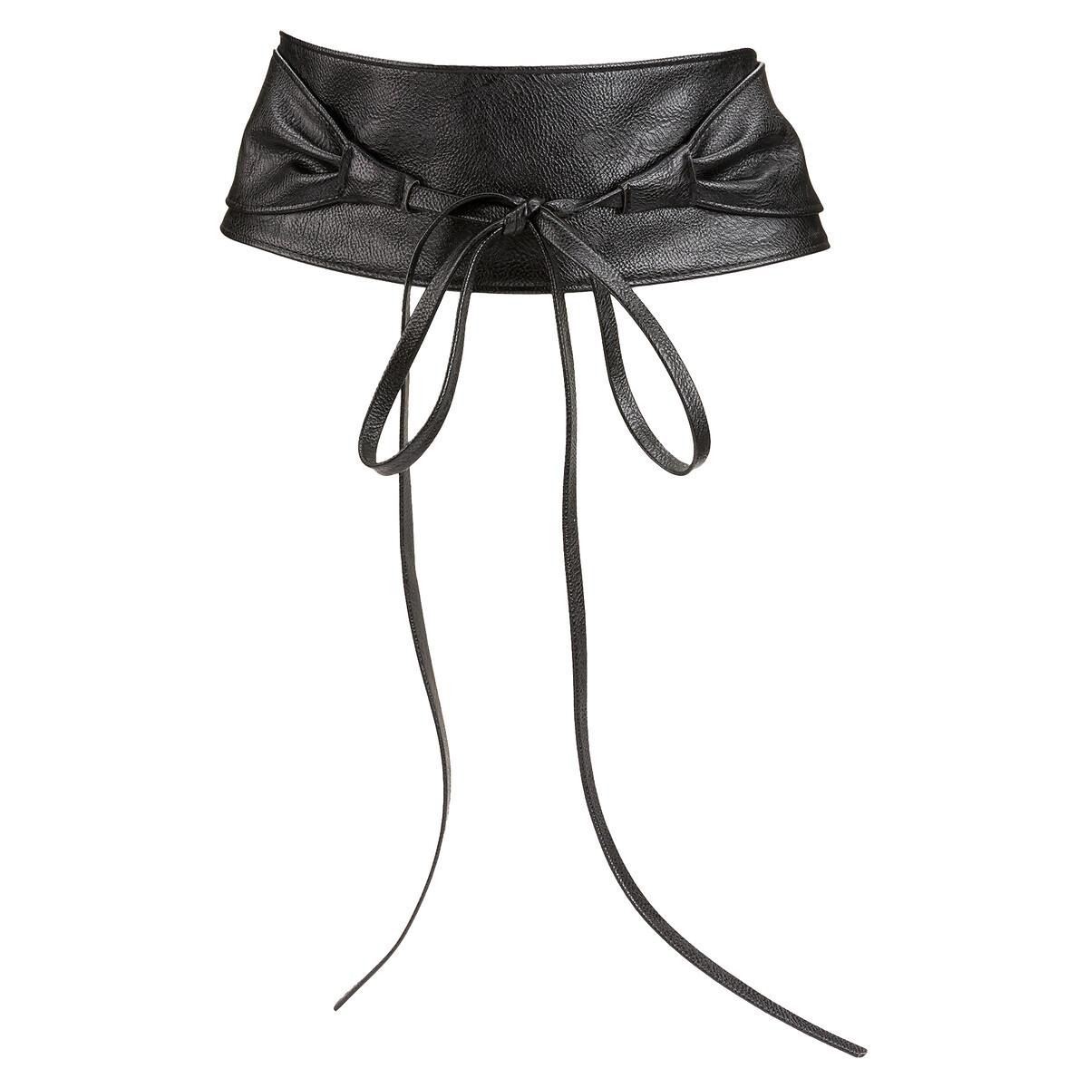 Breiter Bindegürtel Damen Schwarz 120cm von La Redoute Collections