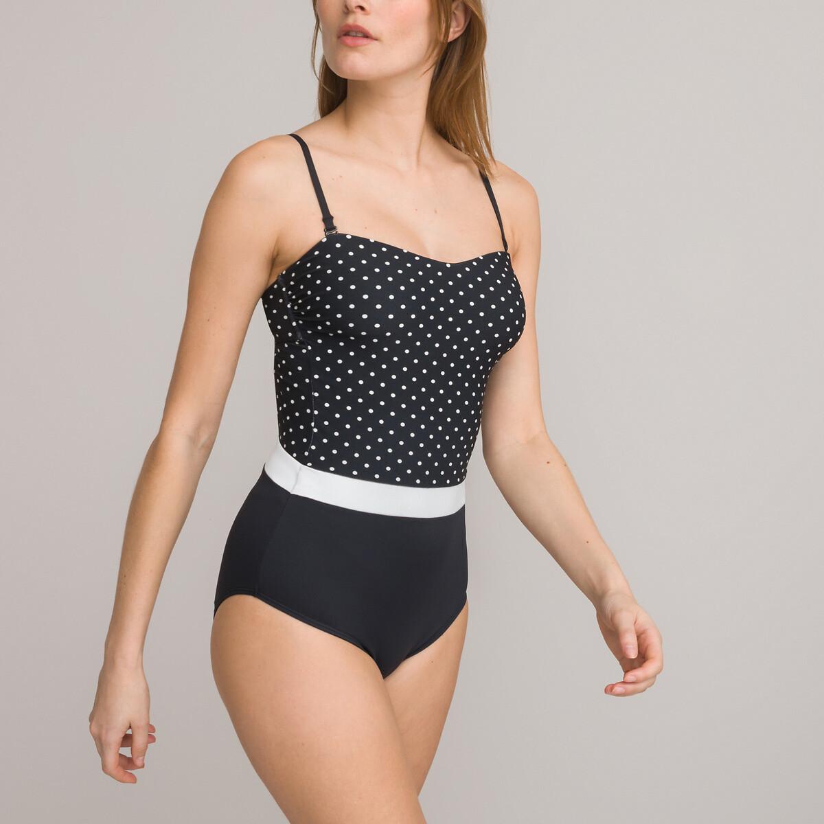 Bustier-badeanzug Mit Bauch-weg-effekt Damen Weiss Bedruckt 34 von La Redoute Collections