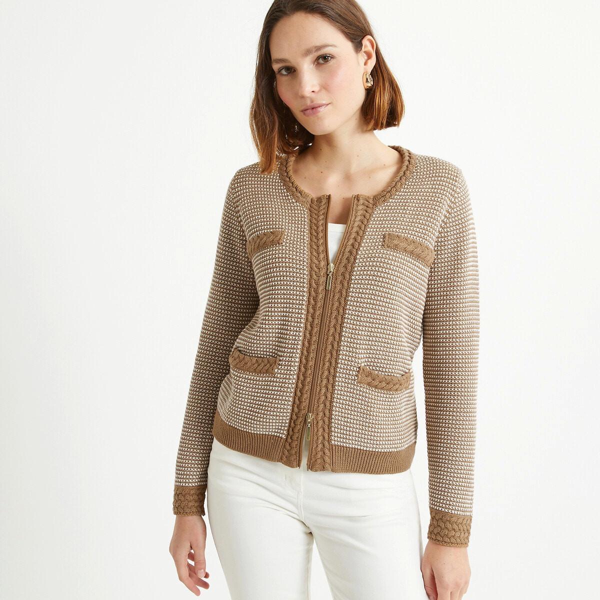 Cardigan Mit Rundem Ausschnitt Damen Beige 33/34 von La Redoute Collections