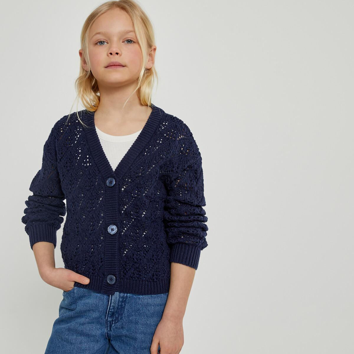 Cardigan Mit V-ausschnitt Mädchen Blau 102 von La Redoute Collections