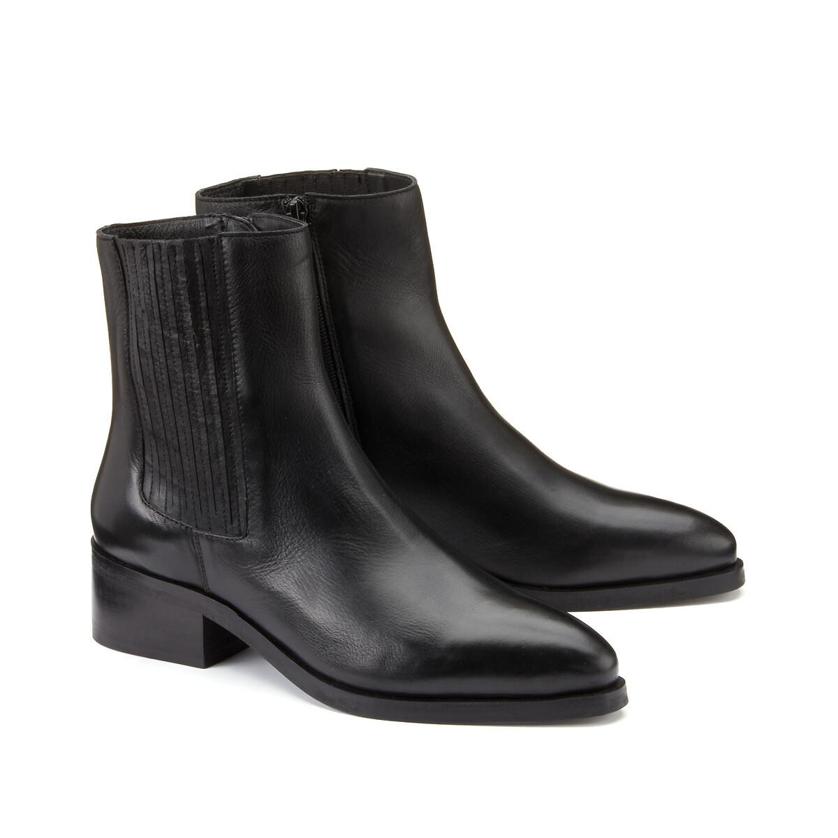 Lederboots Damen Schwarz 45 von La Redoute Collections