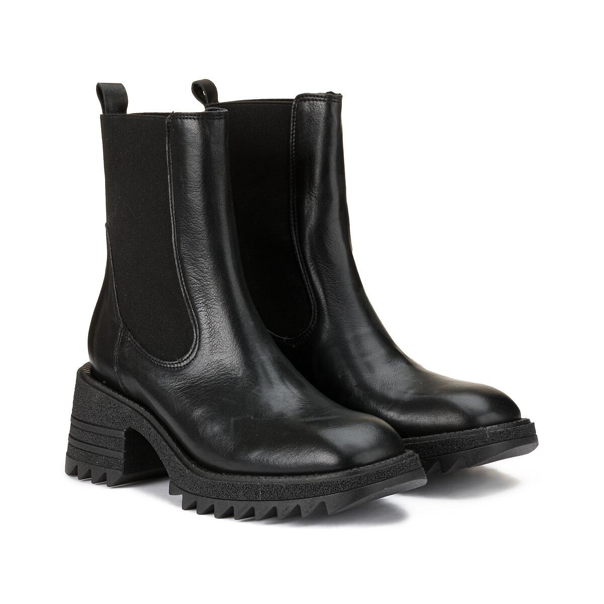 Chelsea-boots Mit Profilsohle Damen Schwarz 37 von La Redoute Collections