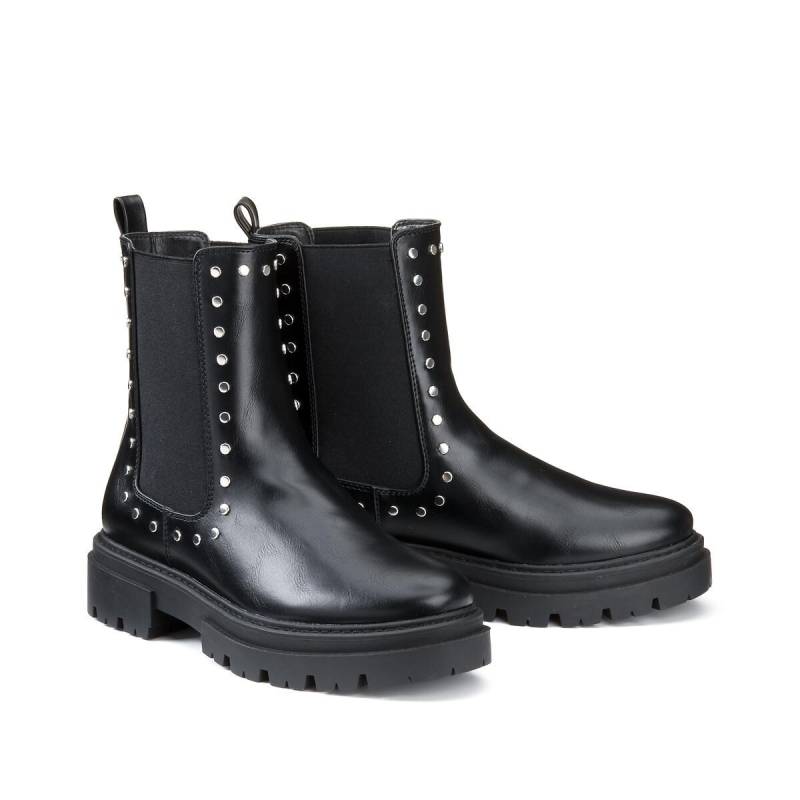 Chelsea-boots Mit Ziernieten Und Profilsohle Damen Schwarz 42 von La Redoute Collections