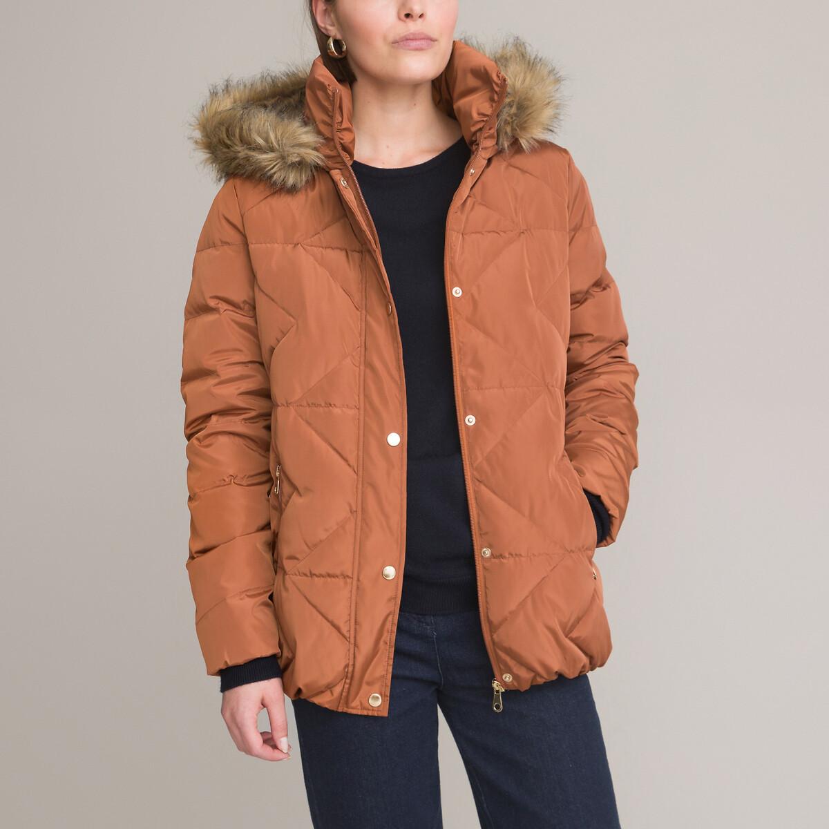 Daunenjacke Mit Kapuze Damen Braun 36 von La Redoute Collections