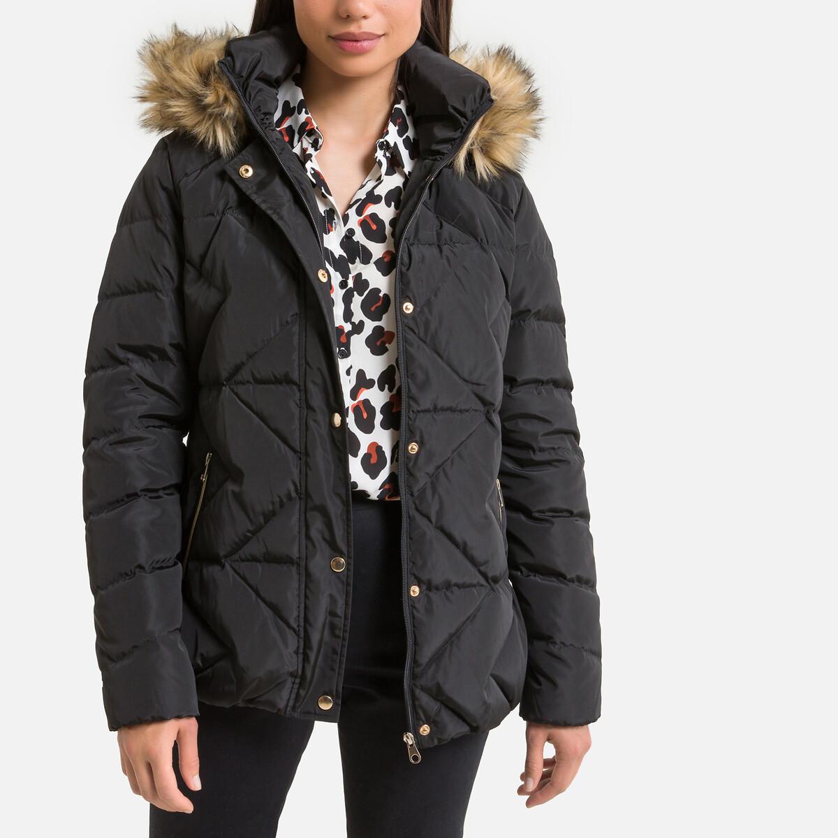 Daunenjacke Mit Kapuze Damen Schwarz 34 von La Redoute Collections