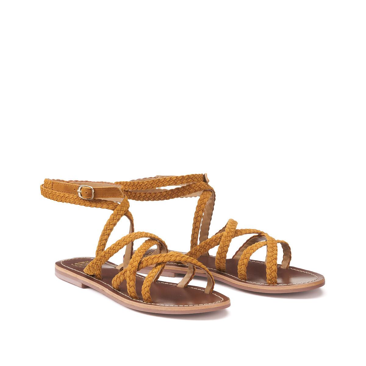 Geflochtene Sandalen Signature Aus Leder Damen Gelb 40 von La Redoute Collections