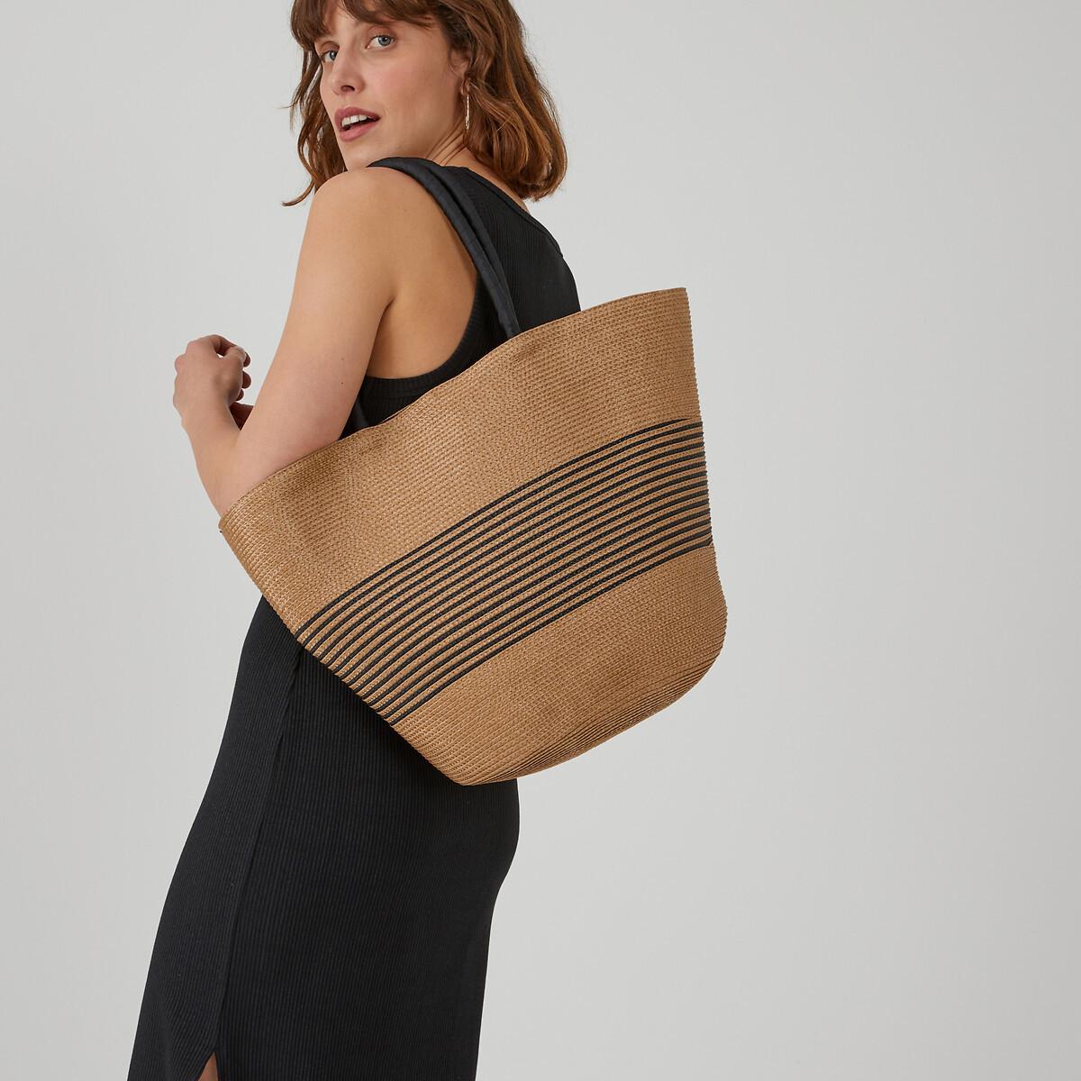 Geflochtener Shopper Für Den Strand Damen Beige ONE SIZE von La Redoute Collections