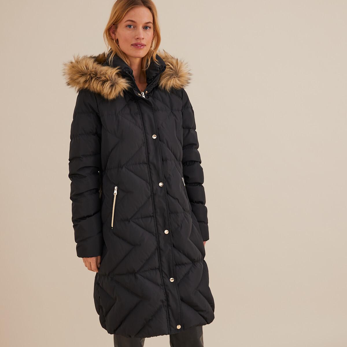 Gesteppter Wintermantel Mit Kapuze Damen Schwarz 42 von La Redoute Collections