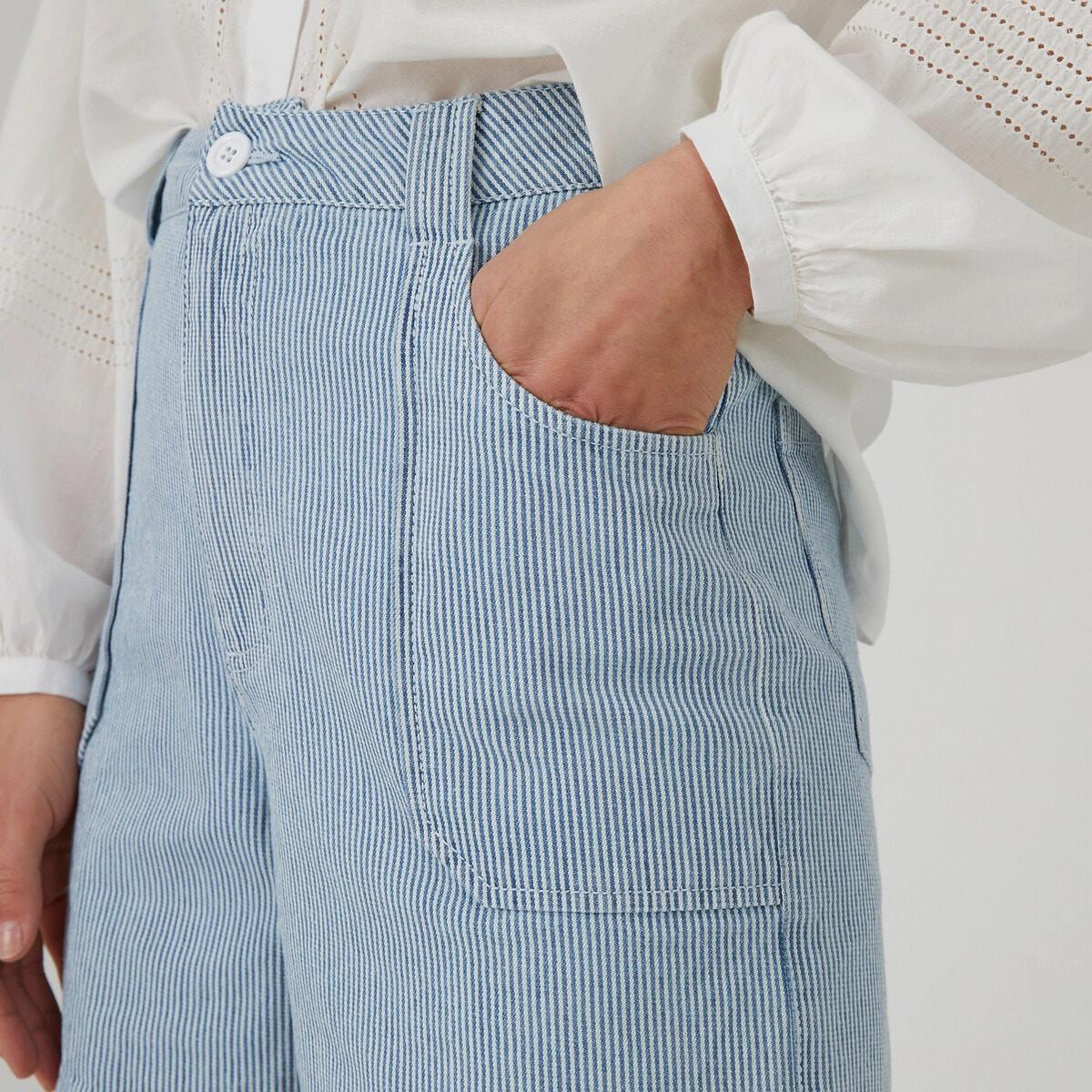 Gestreifte Jeans-shorts Damen Blau 32 von La Redoute Collections