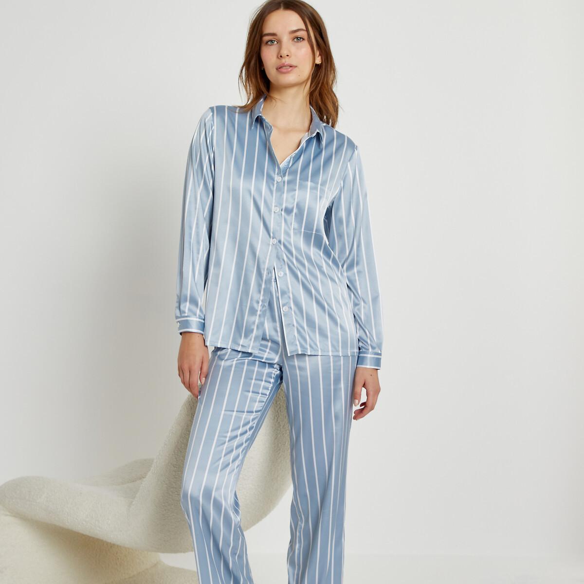 Gestreifter Pyjama Aus Satin Damen  48 von La Redoute Collections