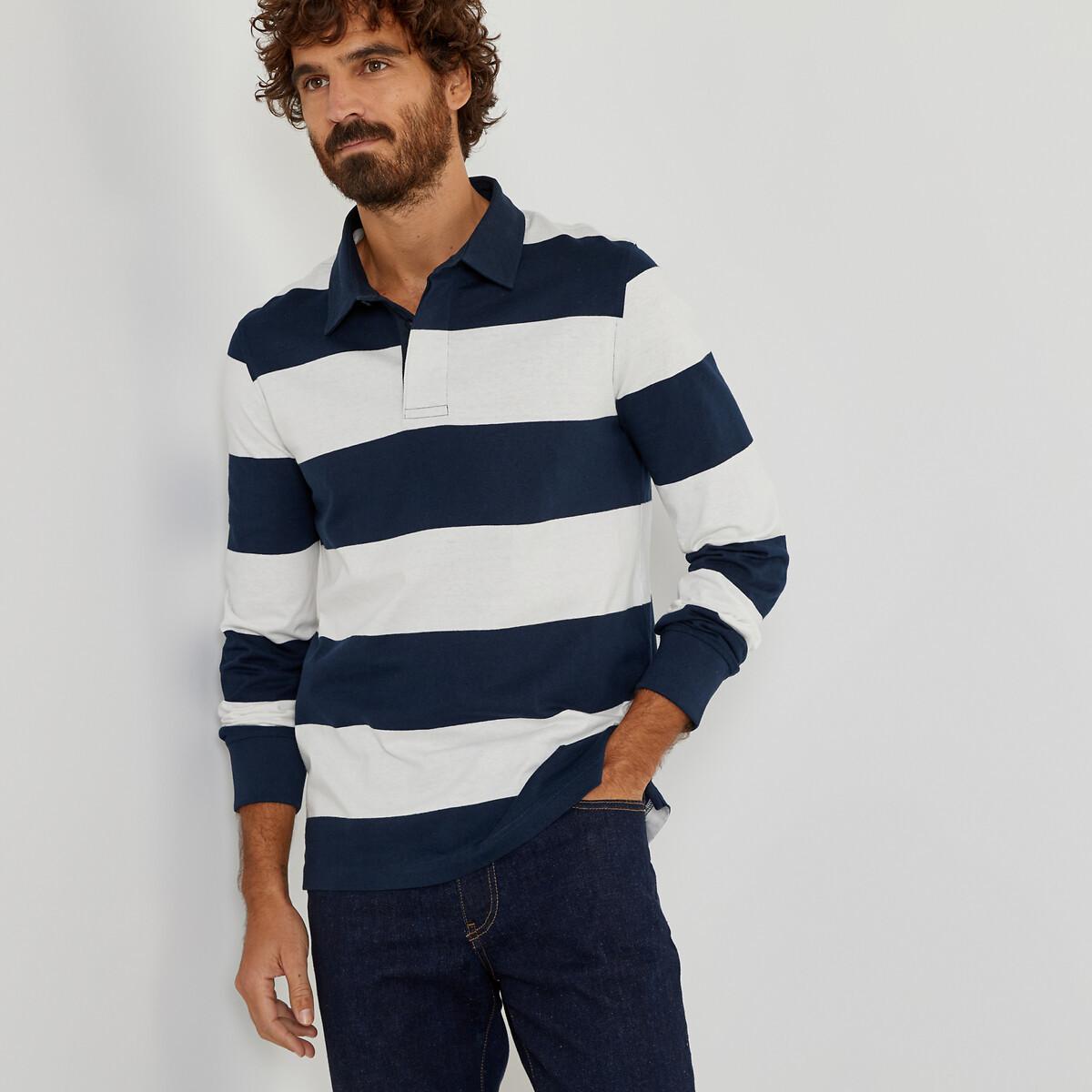 Gestreiftes Poloshirt Herren Blau L von La Redoute Collections