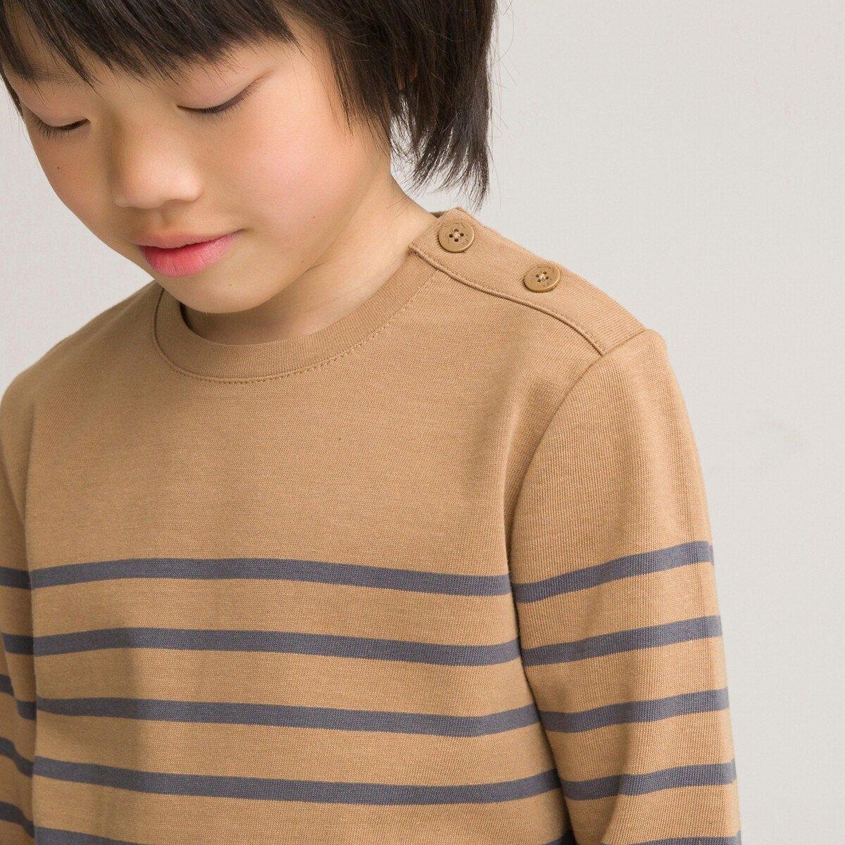 Gestreiftes Shirt Mit Langen Ärmeln Jungen Braun 12A von La Redoute Collections