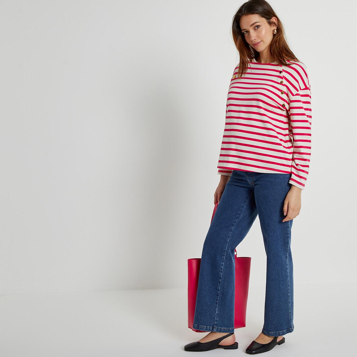 Gestreiftes Umstands-shirt Damen Rosa M von La Redoute Collections