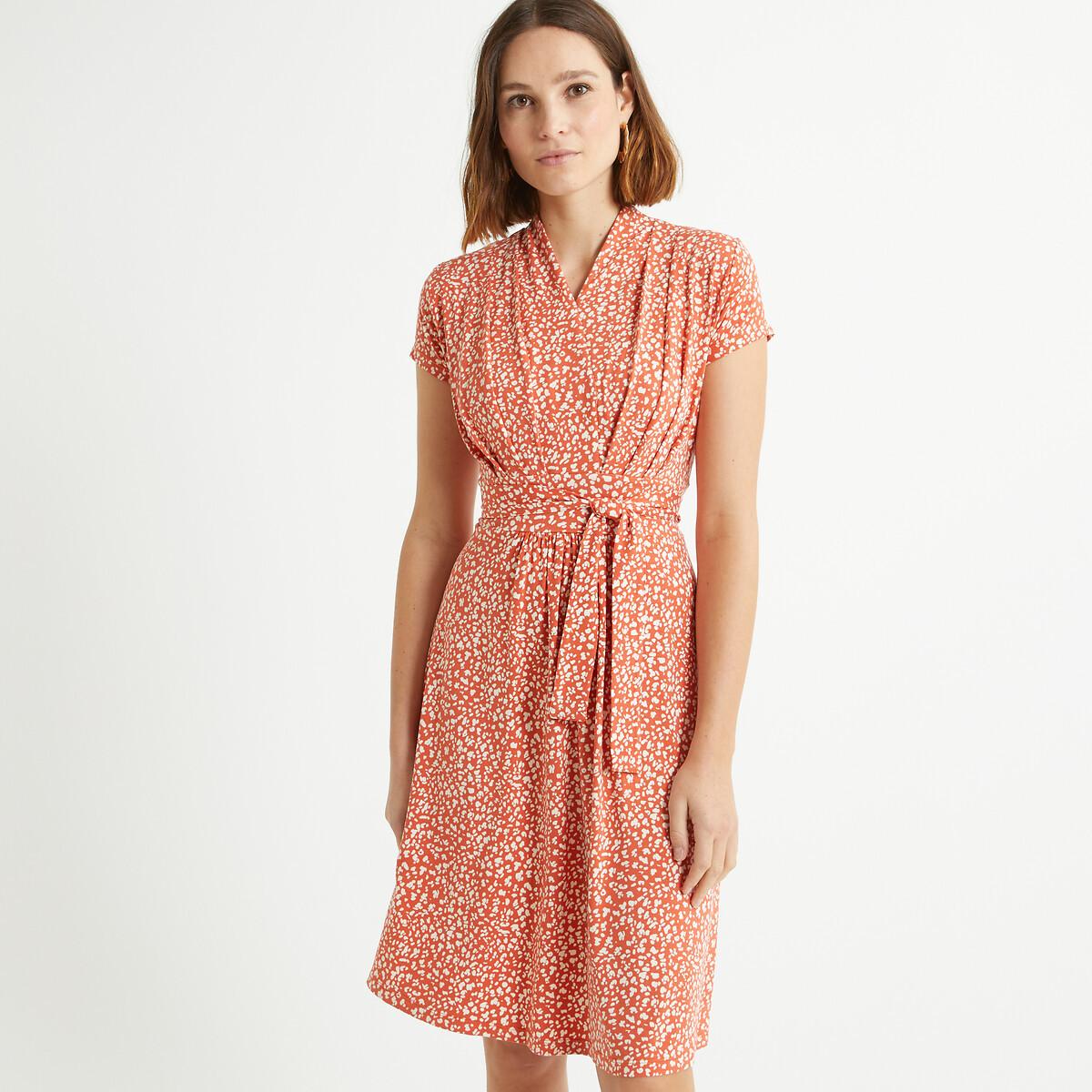 Getupftes Kleid In A-linie Damen Orange Bedruckt 42 von La Redoute Collections