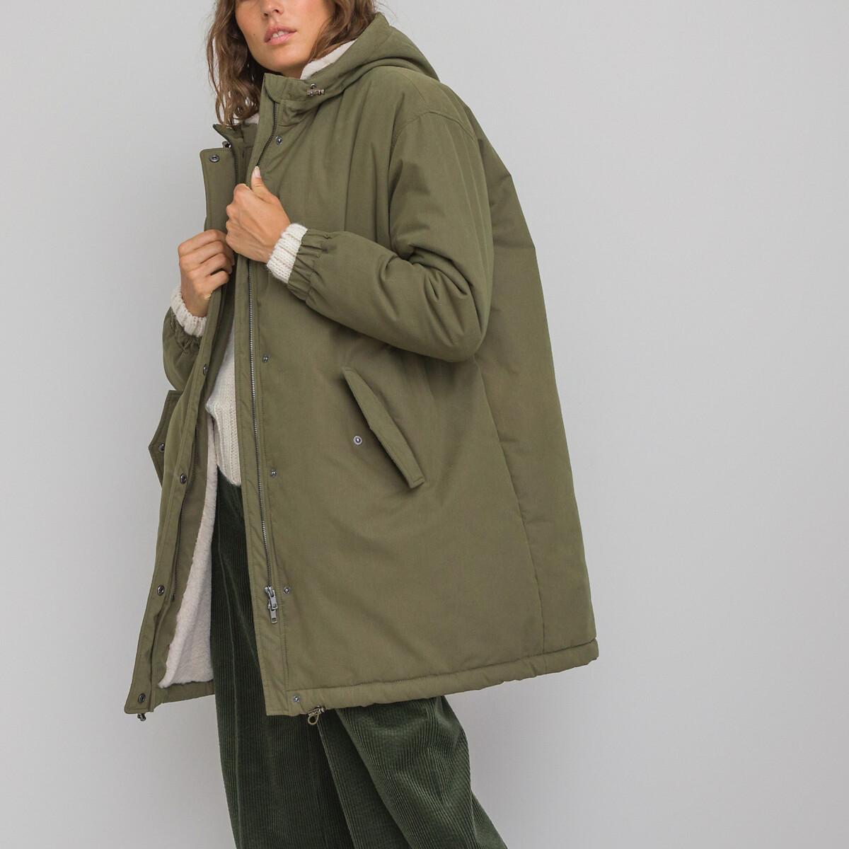 Halblanger Parka Mit Kapuze Damen Grün 44 von La Redoute Collections