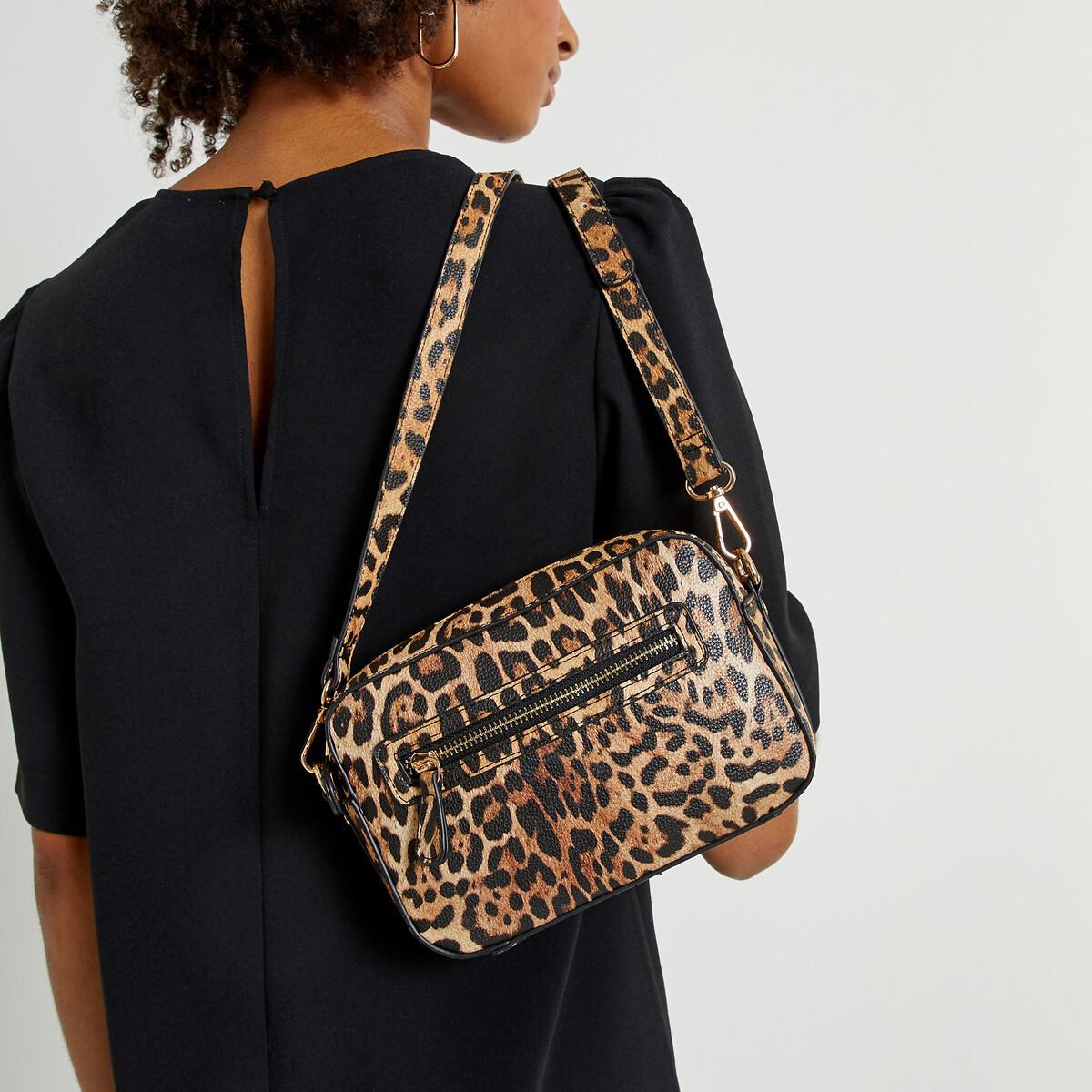 Handtasche Mit Leoprint Damen Weiss Bedruckt ONE SIZE von La Redoute Collections