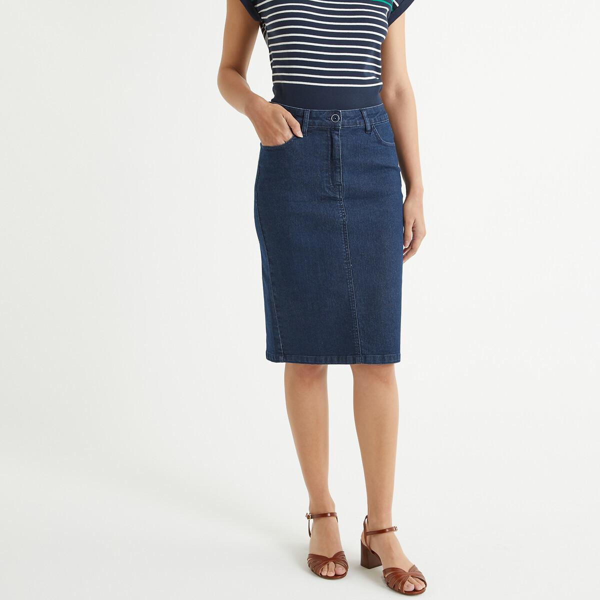 Jeansrock Aus Stretch-denim Damen Blau 34 von La Redoute Collections