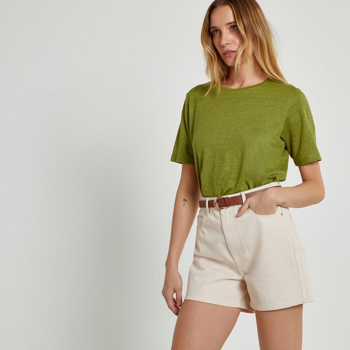 Jeansshorts Mit Hohem Bund Damen Beige 36 von La Redoute Collections