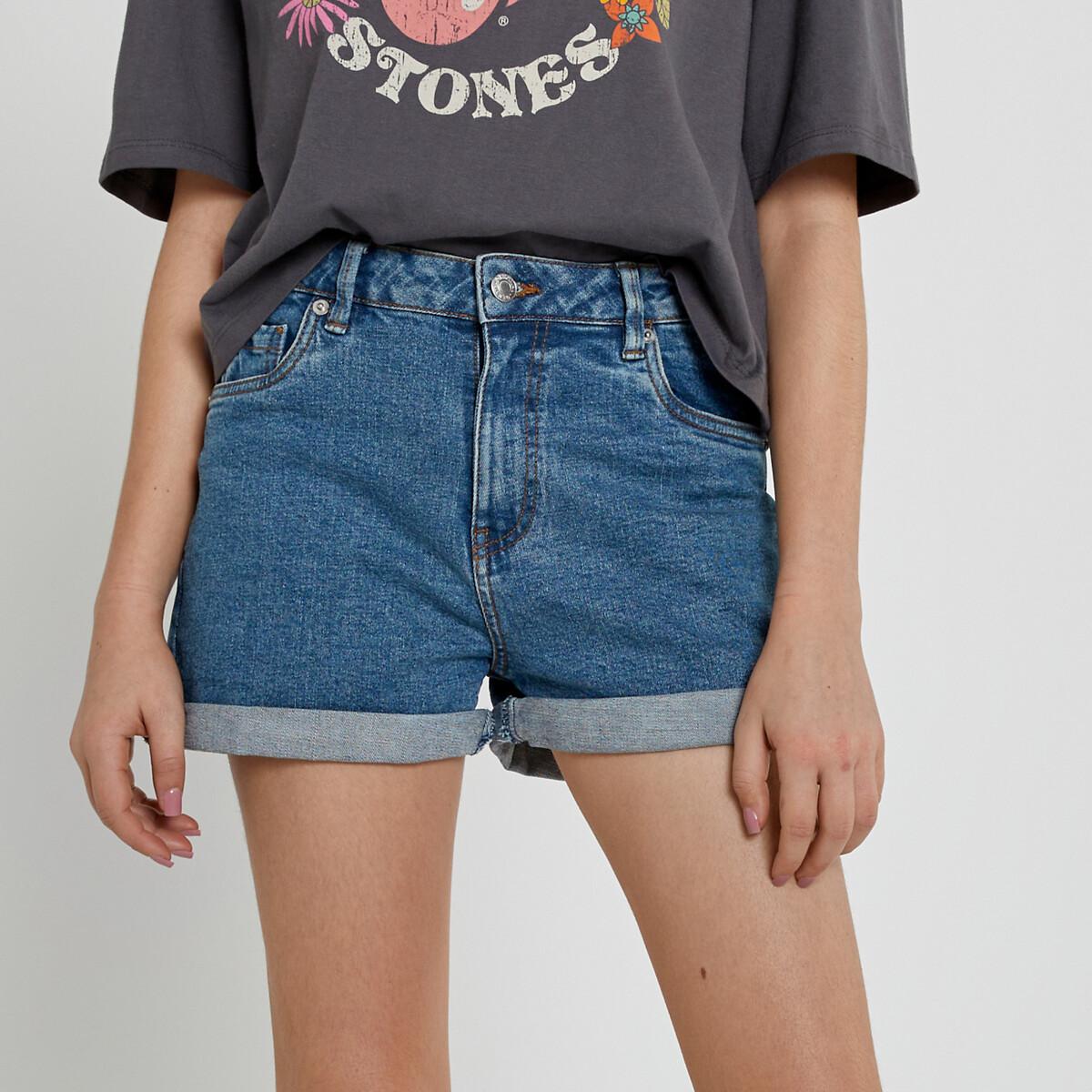 Jeansshorts Mit Hohem Bund Mädchen Blau 14A von La Redoute Collections