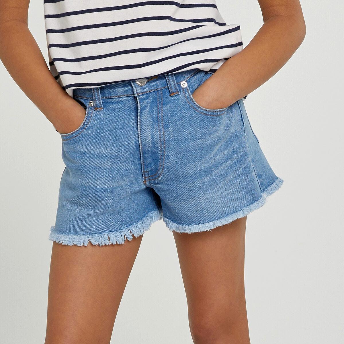 Jerans-shorts Mit Fransen Mädchen Blau 3A von La Redoute Collections