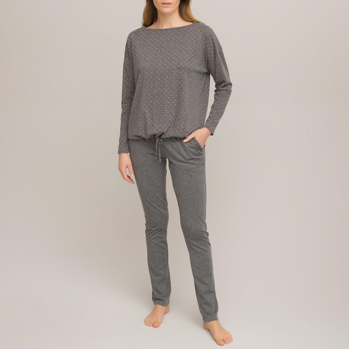 Jersey-pyjama Mit Langen Ärmeln Damen Weiss Bedruckt 38 von La Redoute Collections