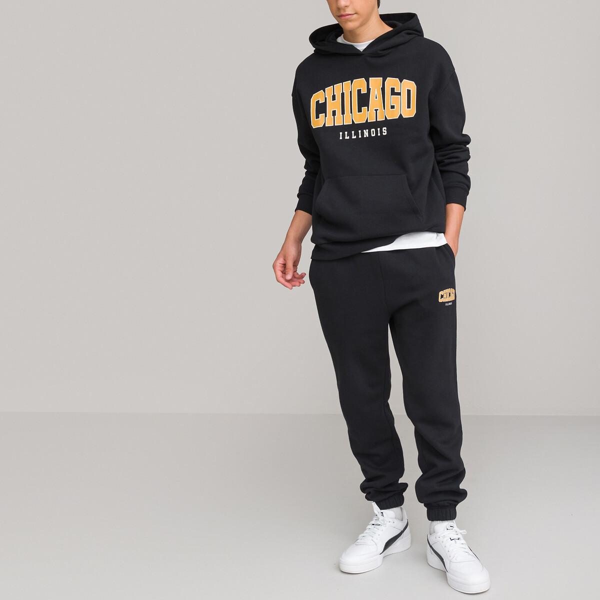 Jogging-anzug Mit Schriftzug Chicago Unisex Schwarz XXS von La Redoute Collections