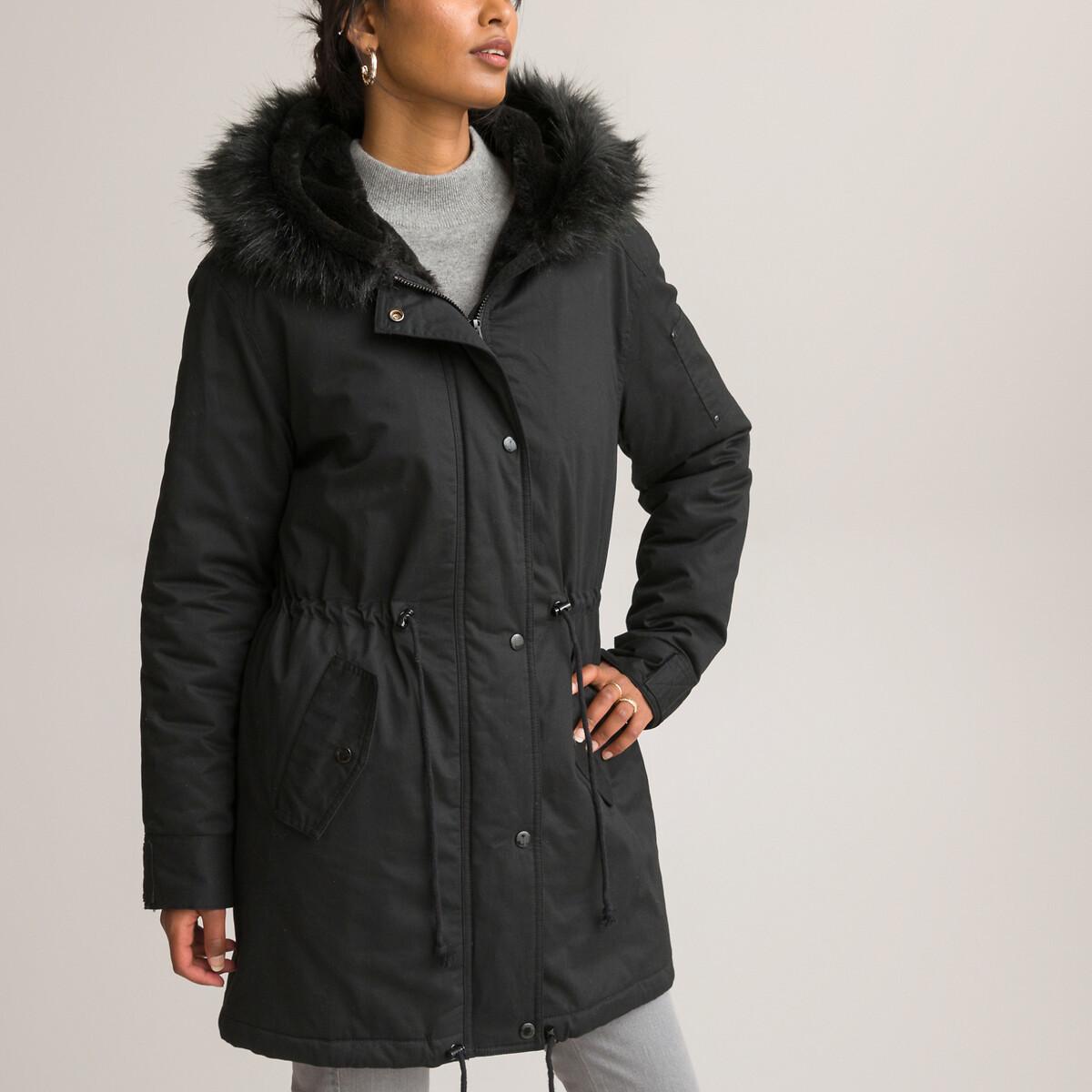 Kapuzenparka Für Den Winter Damen Schwarz 40 von La Redoute Collections