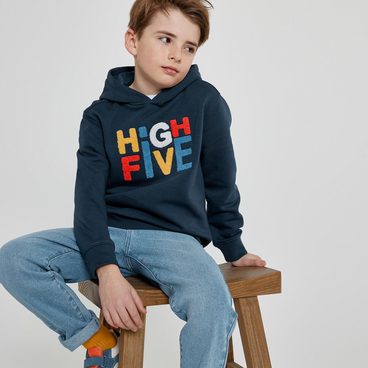 Kapuzensweatshirt Mit Frotteeschriftzug Jungen Blau 102 von La Redoute Collections